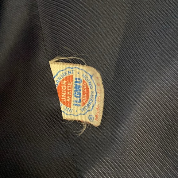 VTG Fashions by Jill 100% Pure Wool Full Length Coat - Navy w/ Suede Details - Picture 10 of 11